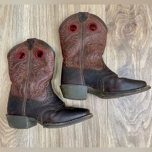 Ariat Heritage Roughstock Cowboy Western Boots Brown Leather Youth Size 12.5